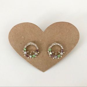 ⭐️4/$10⭐️ Colorful Cubic Zirconia Flower Earrings